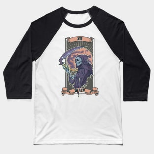 Death Tarot Card XIII 13 Art Occult Pagan Wicca Halloween Baseball T-Shirt